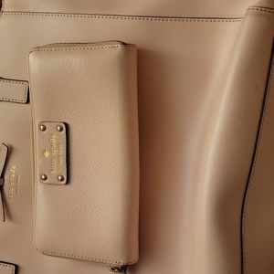 Pink Kate spade zipper around continental wallet